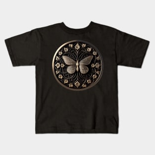 Just a Golden Butterfly Coin Ornament Kids T-Shirt